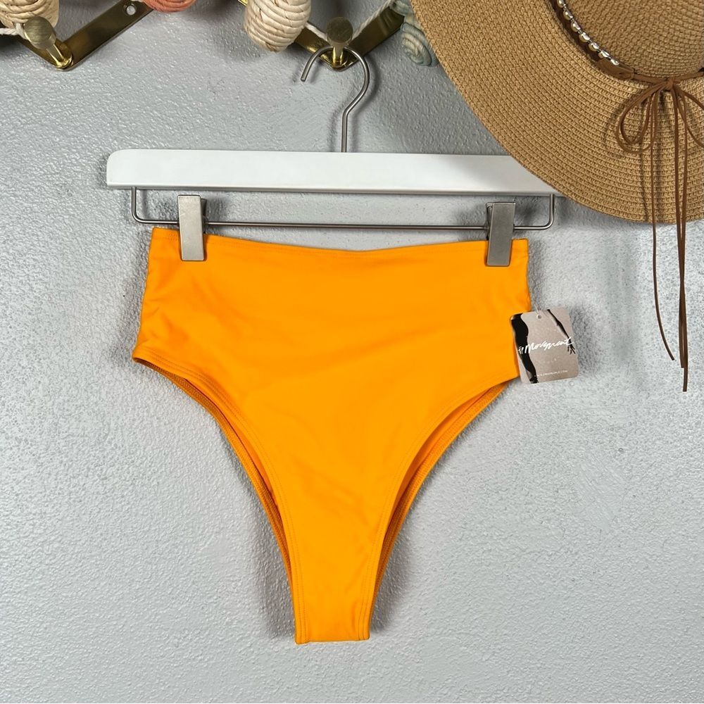 NWT ELLEJAY Lauren Colorblock High Waist Pink/Orange Bandeau Bikini Set XS/S - Picture 6 of 11